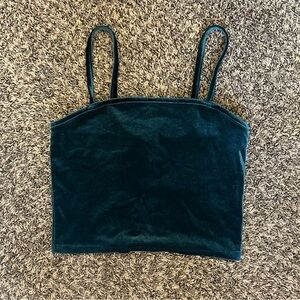 FOREVER 21 Velvet green crop top